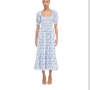Hill House Louisa Nap Dress in Blue Block Print